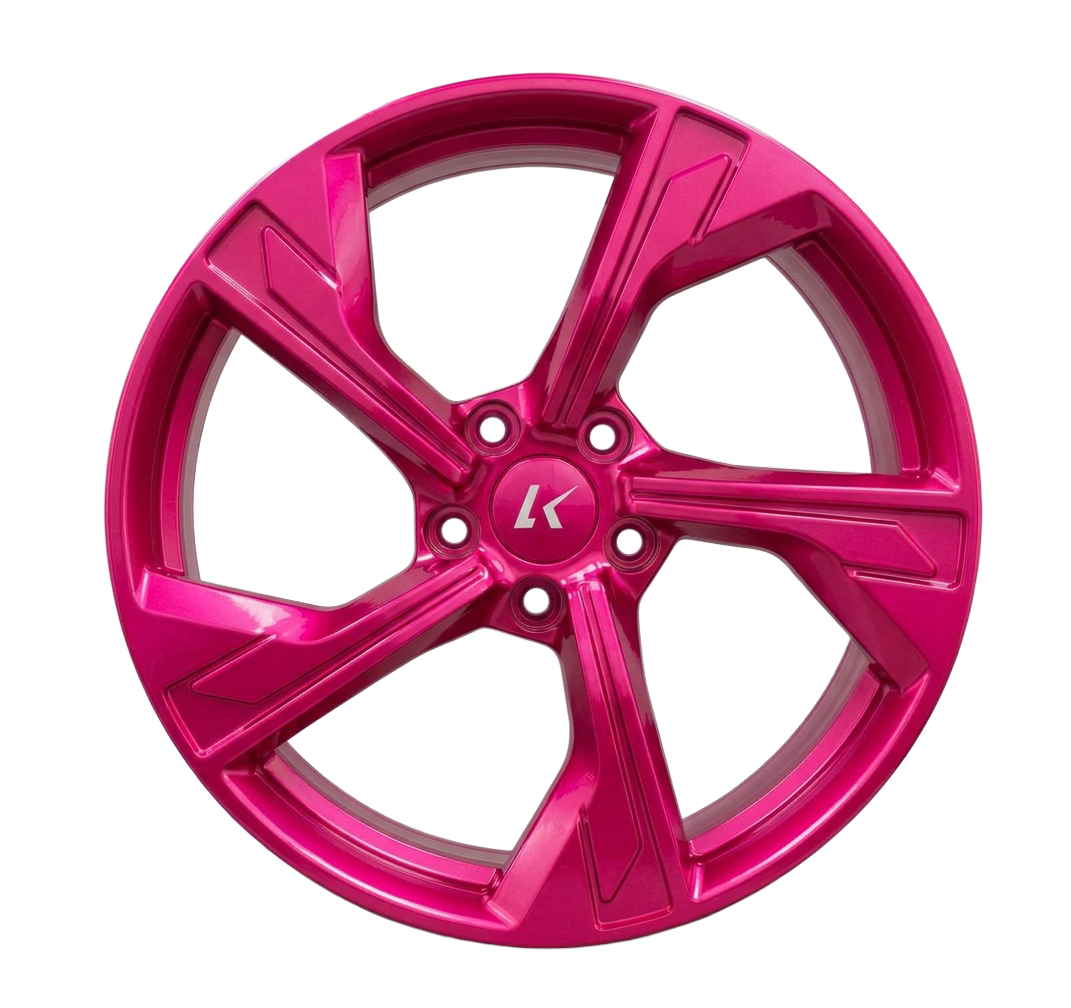 Pink alloy wheels