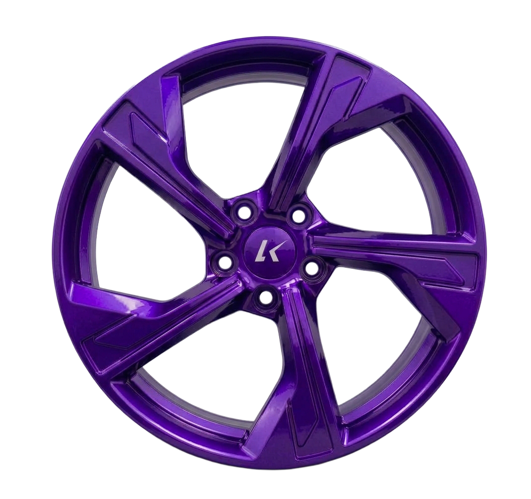 Purple alloy wheels