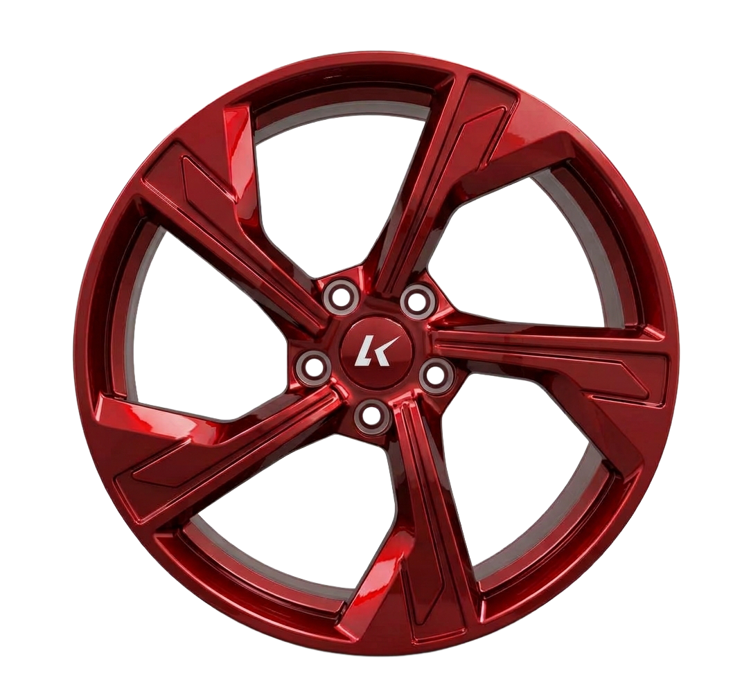 Red alloy wheels